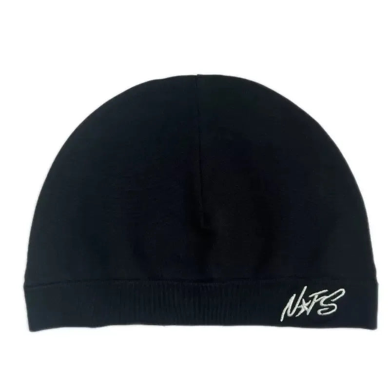 Embroidered Skull Cap Thin Knit Beanie Soft Breathable Stretch Lightweight Hat for Men Women Streetwear Outdoor Sports Hiking