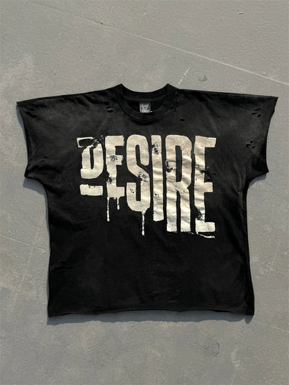 Washed Saint Punk art limited edition BOX TEE Hand Worn Vest T-Shirts Men Women High Quality T Shirt