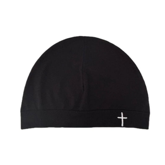 Cross Embroidered Skull Cap Thin Beanie Soft Breathable Stretch Hat for Men Women Casual Streetwear Travel Outdoor All Season