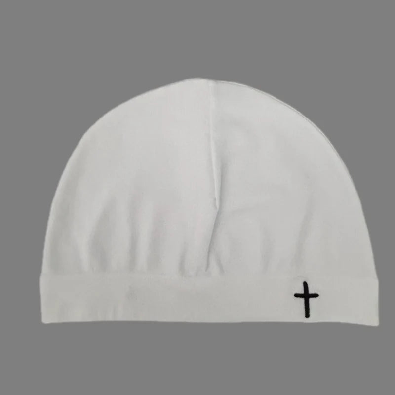 Cross Embroidered Skull Cap Thin Beanie Soft Breathable Stretch Hat for Men Women Casual Streetwear Travel Outdoor All Season