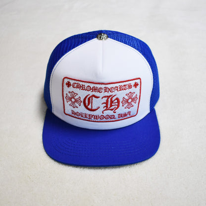 Hollywood Fashion Brand CHROME Chrome Silver Heart Cross Badge Wide Brim Sun Hat for Men and Women
