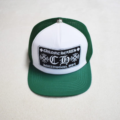 Hollywood Fashion Brand CHROME Chrome Silver Heart Cross Badge Wide Brim Sun Hat for Men and Women