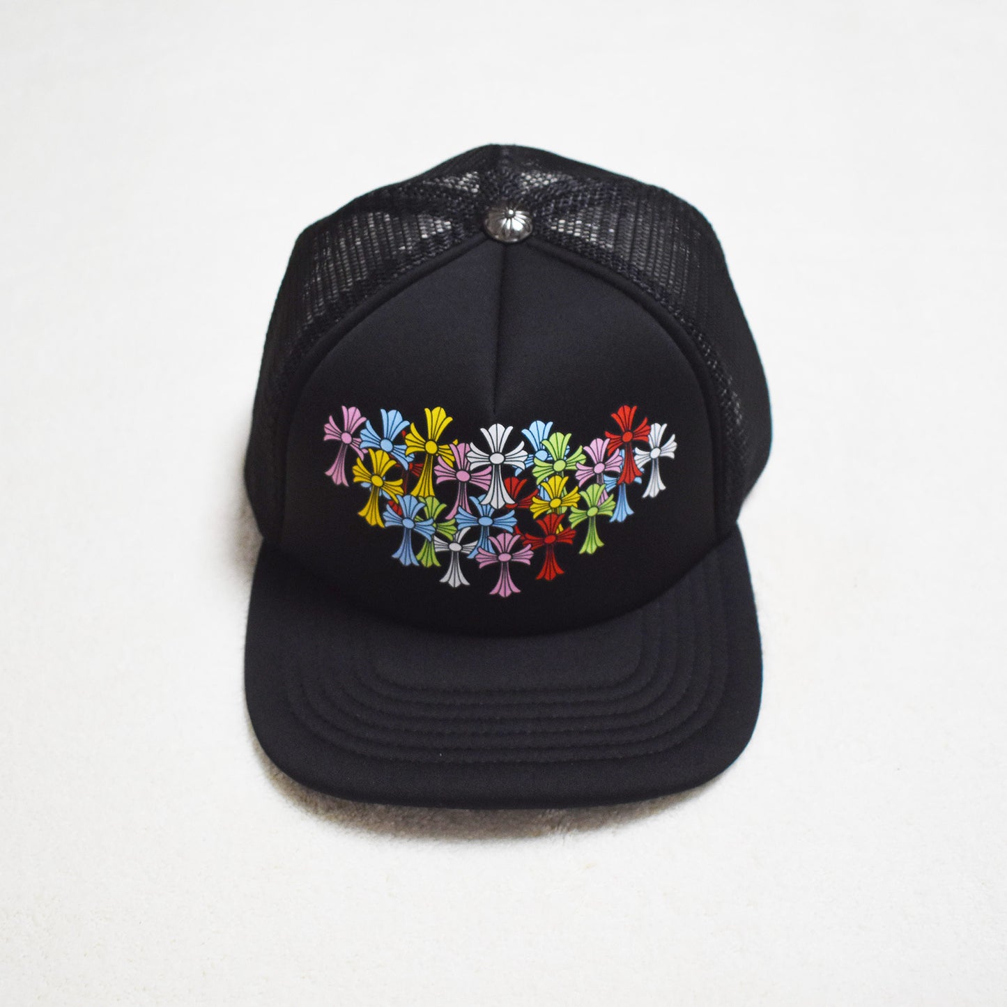 Hollywood Fashion Brand CHROME Chrome Silver Heart Cross Badge Wide Brim Sun Hat for Men and Women
