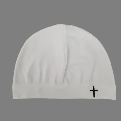 Cross Embroidered Skull Cap Thin Beanie Soft Breathable Stretch Hat for Men Women Casual Streetwear Travel Outdoor All Season