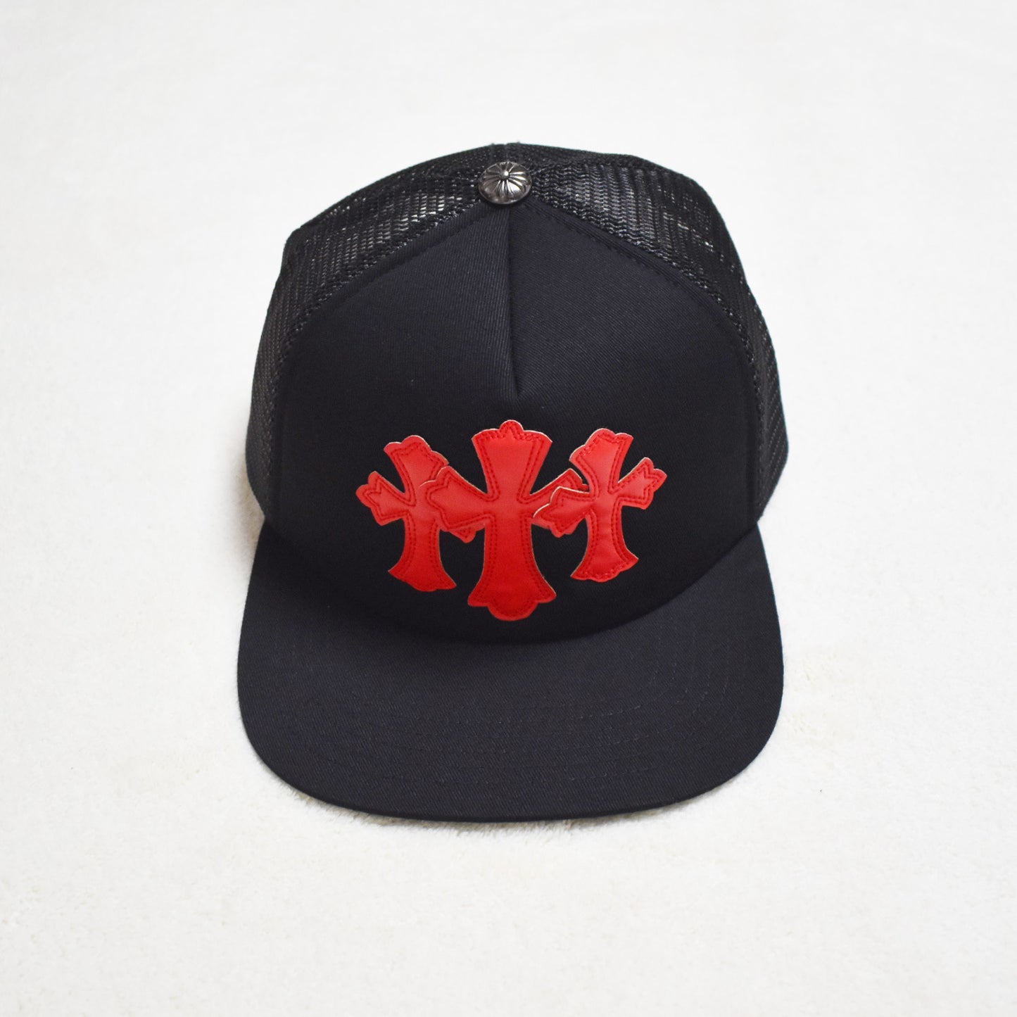 Hollywood Fashion Brand CHROME Chrome Silver Heart Cross Badge Wide Brim Sun Hat for Men and Women