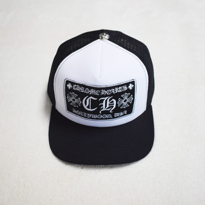 Hollywood Fashion Brand CHROME Chrome Silver Heart Cross Badge Wide Brim Sun Hat for Men and Women