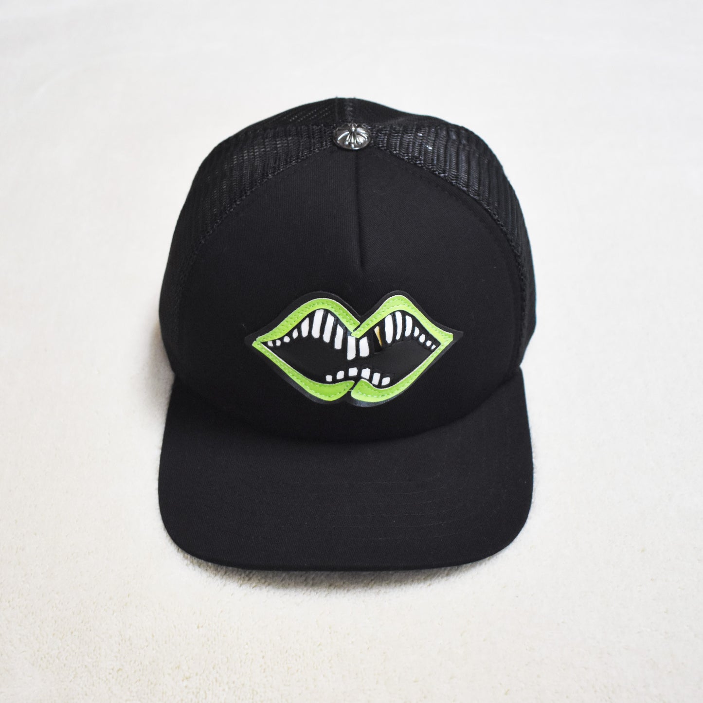 Hollywood Fashion Brand CHROME Chrome Silver Heart Cross Badge Wide Brim Sun Hat for Men and Women