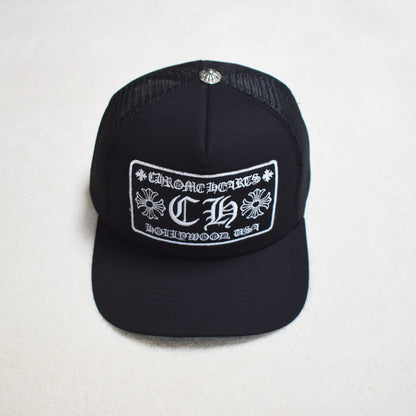 Hollywood Fashion Brand CHROME Chrome Silver Heart Cross Badge Wide Brim Sun Hat for Men and Women