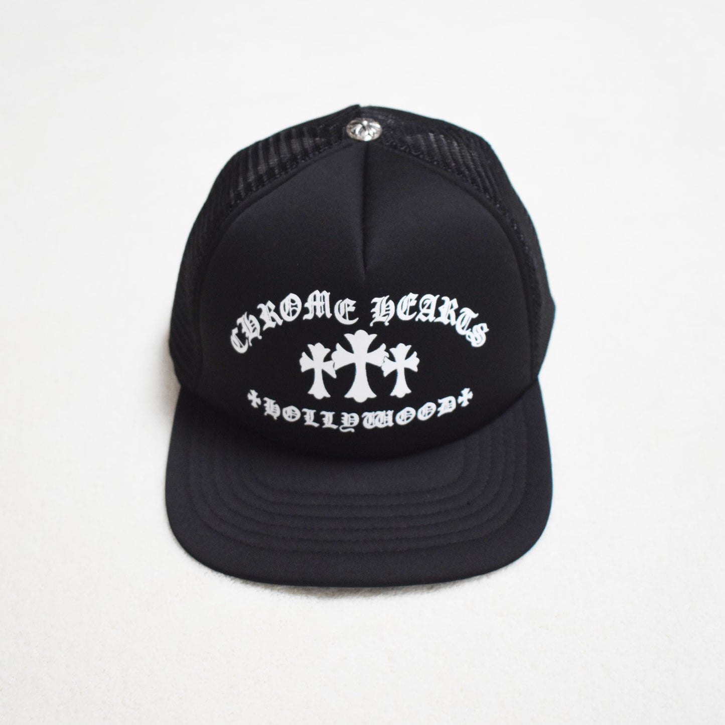 Hollywood Fashion Brand CHROME Chrome Silver Heart Cross Badge Wide Brim Sun Hat for Men and Women