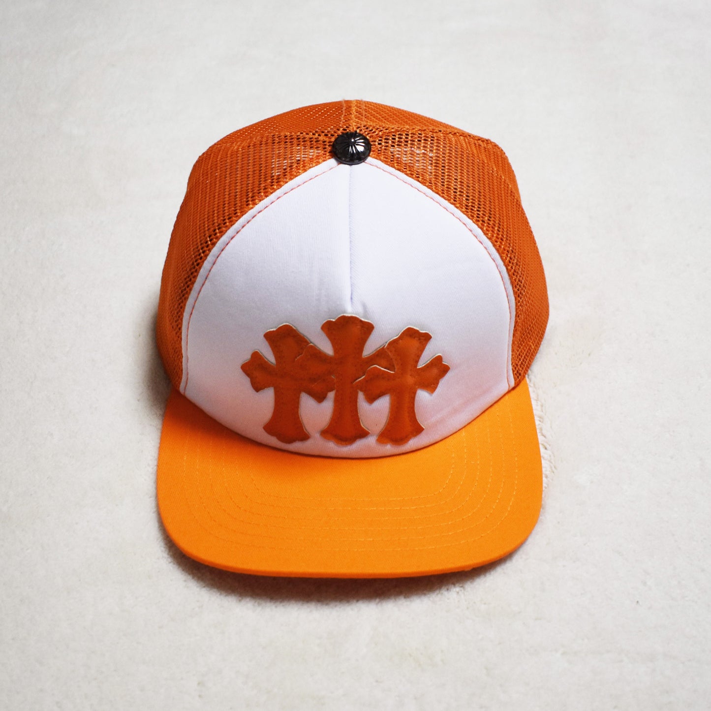 Hollywood Fashion Brand CHROME Chrome Silver Heart Cross Badge Wide Brim Sun Hat for Men and Women