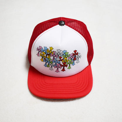 Hollywood Fashion Brand CHROME Chrome Silver Heart Cross Badge Wide Brim Sun Hat for Men and Women