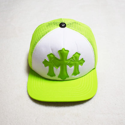 Hollywood Fashion Brand CHROME Chrome Silver Heart Cross Badge Wide Brim Sun Hat for Men and Women