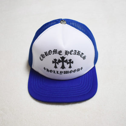Hollywood Fashion Brand CHROME Chrome Silver Heart Cross Badge Wide Brim Sun Hat for Men and Women