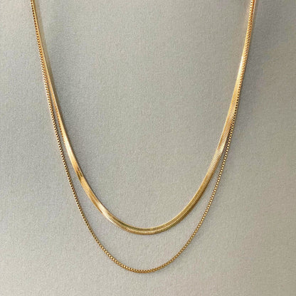 Milan Luxe 18k Gold Plated Double Layer Chain