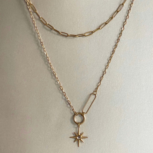 Sahara Luxe 18k Plated Double Layer Necklace