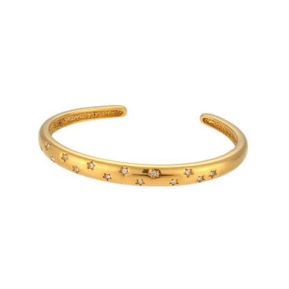 18K Gold Plated Star Cuff Bangle Bracelets