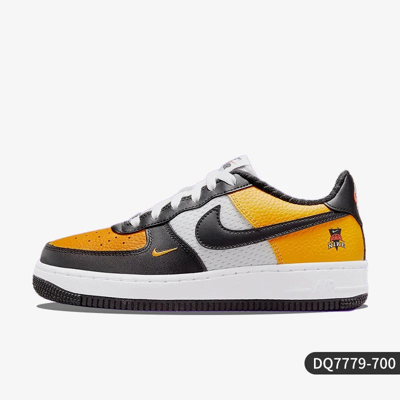 Nike genuine Air Force 1 children's low cut spliced wear-resistant board shoes DQ7779-700