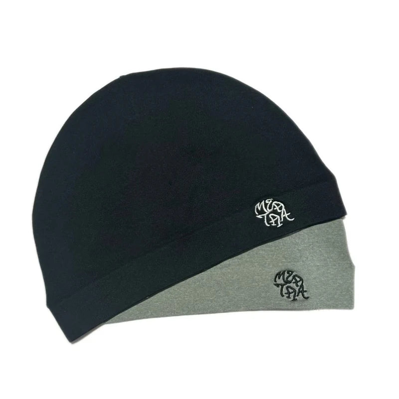 Minimalist Embroidered Letter Beanie Thin Knit Skull Cap Unisex Soft Lightweight Hat Streetwear Y2K Hip Hop Punk Rock Cozy