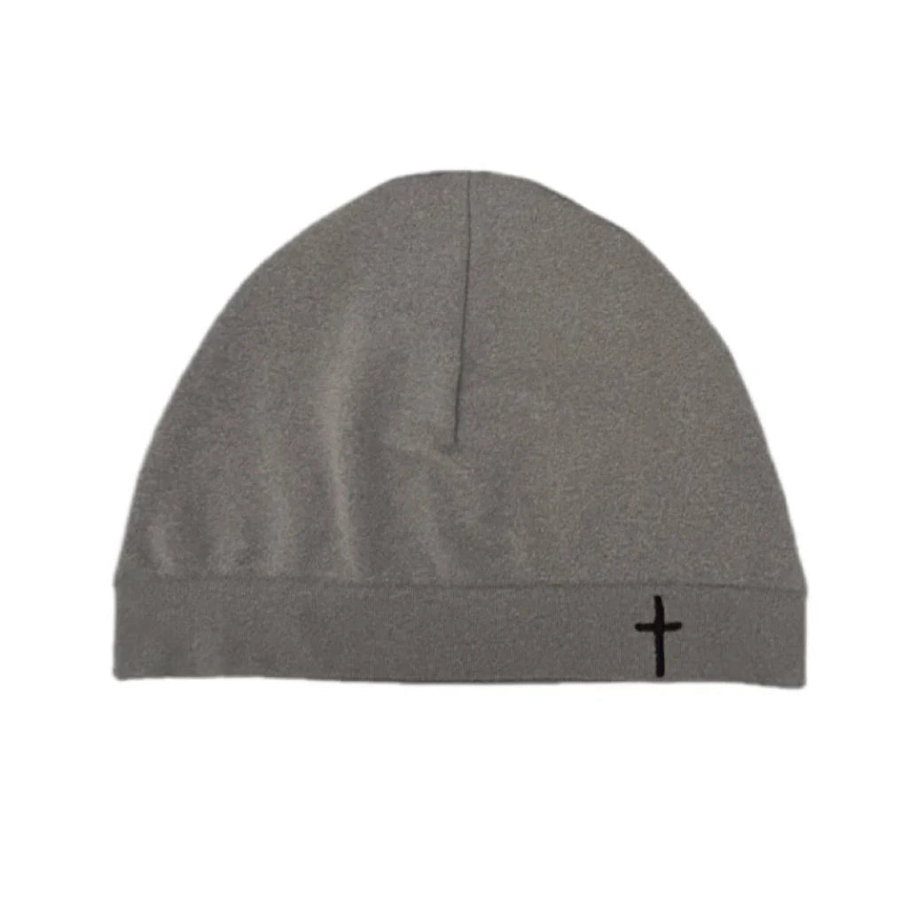 Cross Embroidered Skull Cap Thin Beanie Soft Breathable Stretch Hat for Men Women Casual Streetwear Travel Outdoor All Season