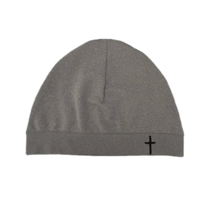 Cross Embroidered Skull Cap Thin Beanie Soft Breathable Stretch Hat for Men Women Casual Streetwear Travel Outdoor All Season