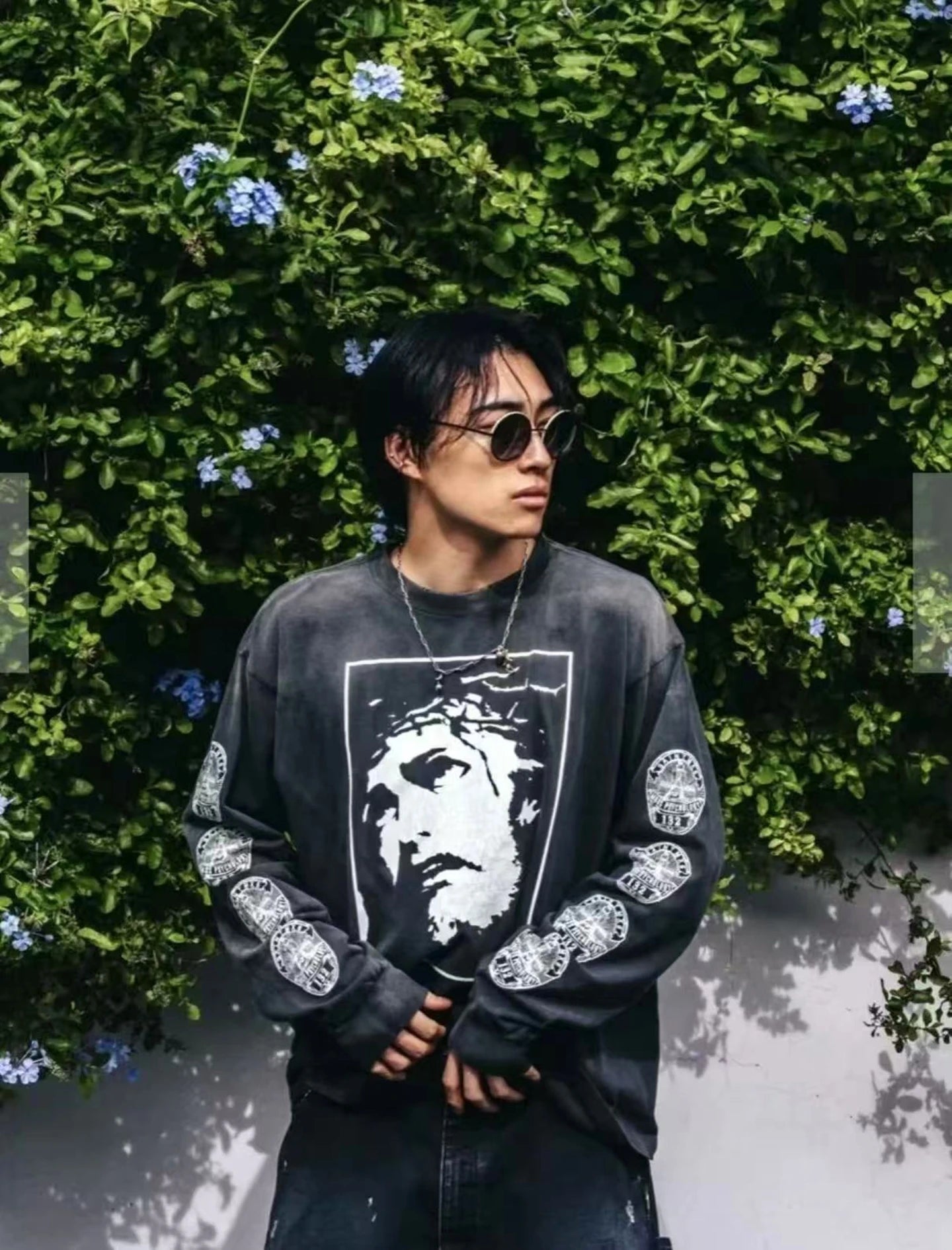 Yao Fashion Saint OF Michael 25SS High Quality Cotton Long Sleeve Tops Tee Streetwear Oversize Casual Y2k Loose T Shirt For Men