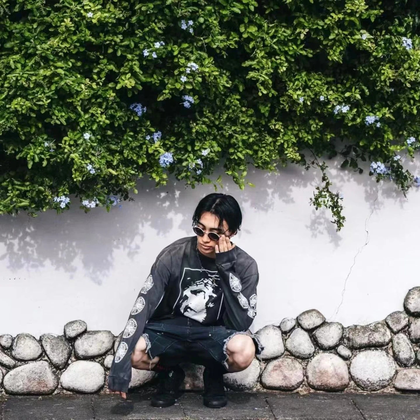 Yao Fashion Saint OF Michael 25SS High Quality Cotton Long Sleeve Tops Tee Streetwear Oversize Casual Y2k Loose T Shirt For Men
